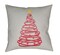 Tiwari Home 20" Coin Gray and Red Christmas Tree Printed Square Throw Pillow Cover